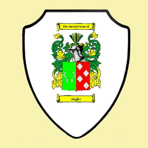Image 2 of Ziegler German Coat of Arms Family Surname Crest Wooden Wall Plaque Shield