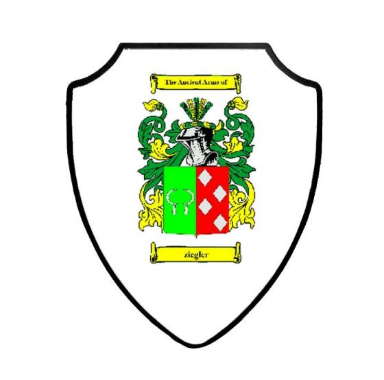 Image 3 of Ziegler German Coat of Arms Family Surname Crest Wooden Wall Plaque Shield