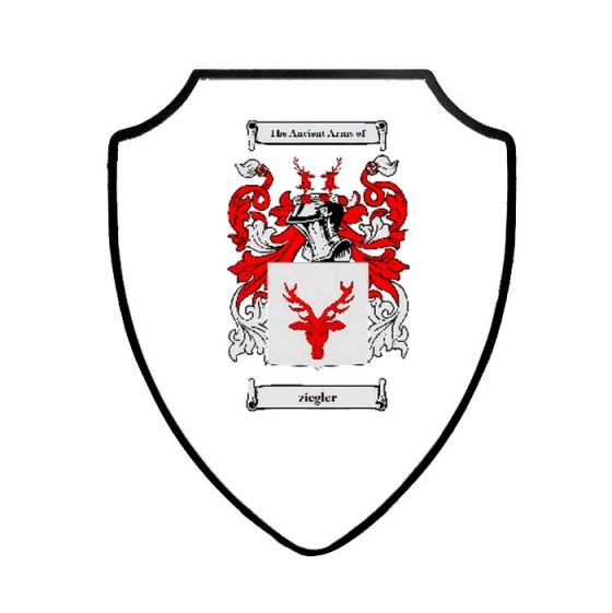 Image 5 of Ziegler German Coat of Arms Family Surname Crest Wooden Wall Plaque Shield
