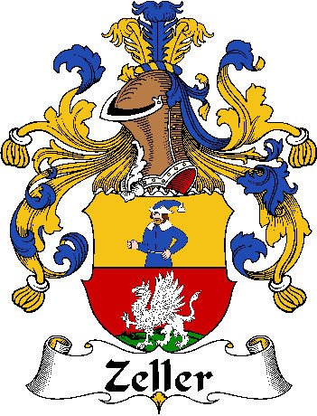 Image 0 of Zeller German Coat of Arms Print Zeller German Family Crest Print