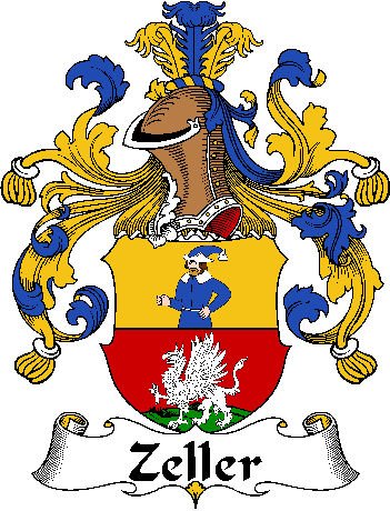 Image 0 of Zeller German Coat of Arms Large Print Zeller German Family Crest 