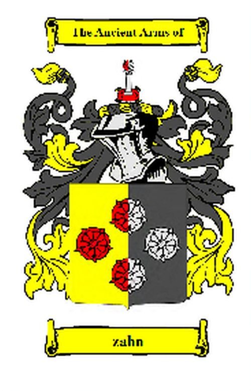 Image 1 of Zahn German Coat of Arms Print Zahn German Family Crest Print