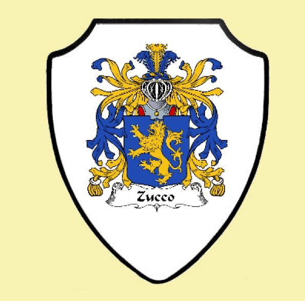 Image 0 of Zucco Italian Coat of Arms Family Surname Crest Wooden Wall Plaque Shield
