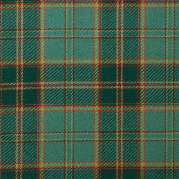 Image 1 of All Ireland Green Tartan 10oz Reiver Wool Fabric Lightweight Casual Mens Kilt