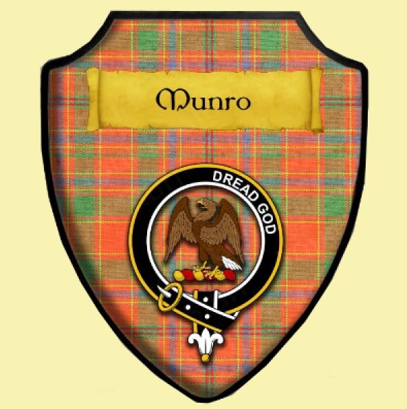 Image 0 of Munro Ancient Tartan Crest Wooden Wall Plaque Shield