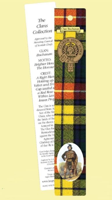 Image 2 of Buchanan Cork Round Clan Badge Coasters Set of 4 x 3 Buchanan Clan Bookmarks 