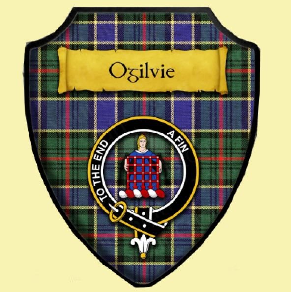 Image 0 of Ogilvie Hunting Modern Tartan Crest Wooden Wall Plaque Shield