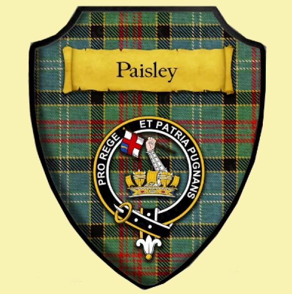 Image 0 of Paisley Modern Tartan Crest Wooden Wall Plaque Shield