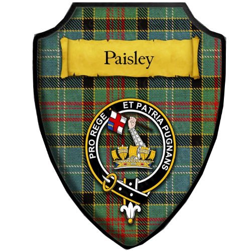 Image 2 of Paisley Modern Tartan Crest Wooden Wall Plaque Shield