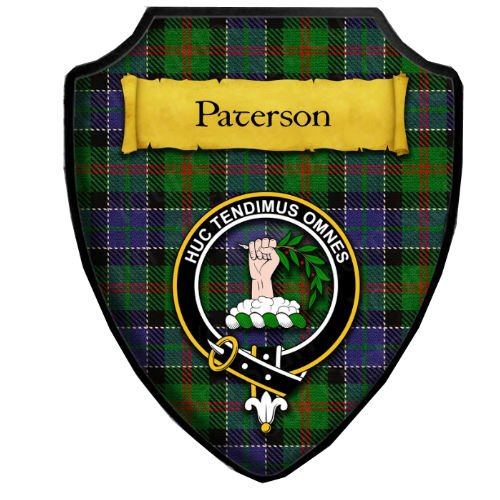 Image 2 of Paterson Modern Tartan Crest Wooden Wall Plaque Shield