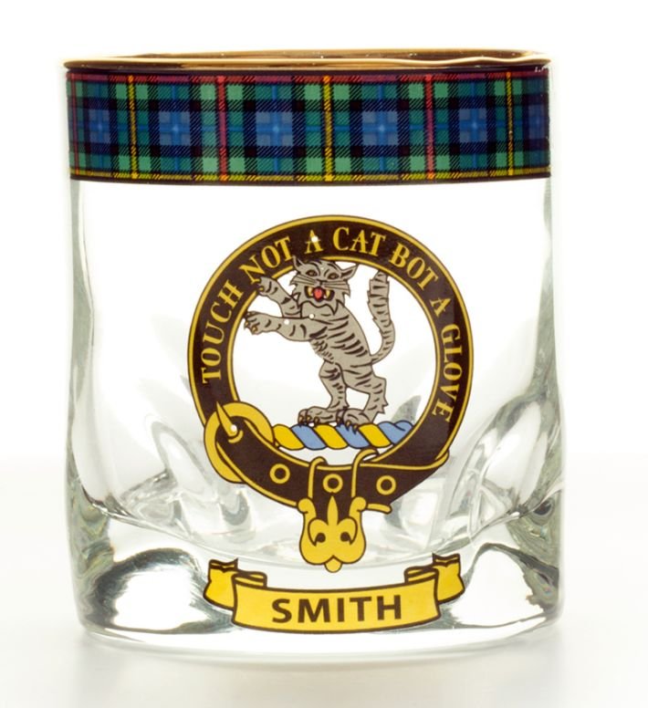 Image 1 of Smith Clansman Crest Tartan Tumbler Whisky Glass Set of 4
