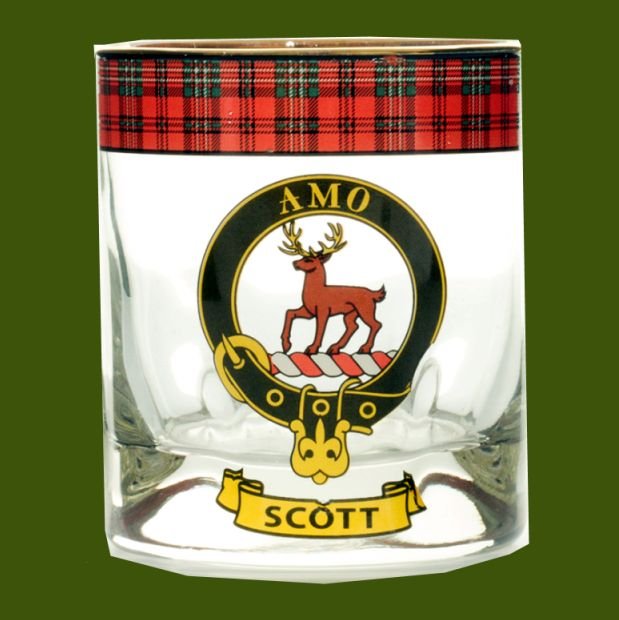 Image 0 of Scott Clansman Crest Tartan Tumbler Whisky Glass Set of 2