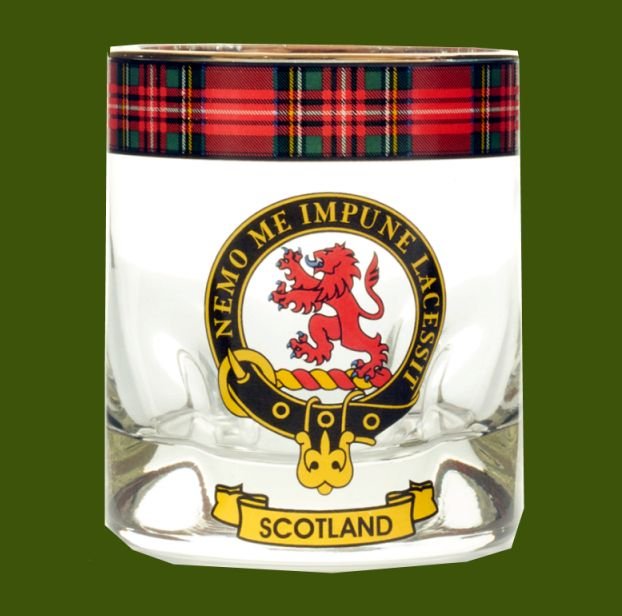 Image 0 of Scotland Clansman Crest Tartan Tumbler Whisky Glass Set of 4