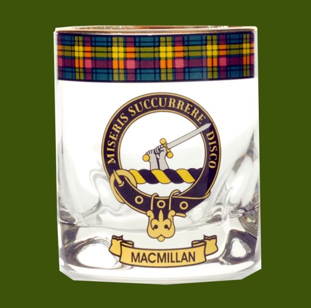 Image 0 of MacMillan Clansman Crest Tartan Tumbler Whisky Glass Set of 4