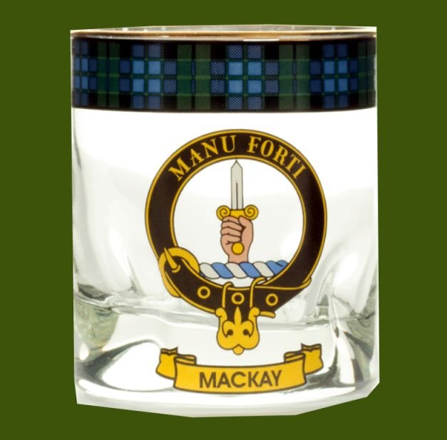 Image 0 of Mackay Clansman Crest Tartan Tumbler Whisky Glass Set of 2