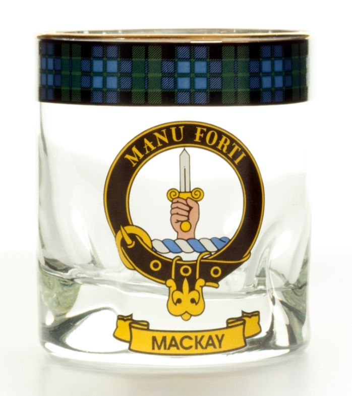 Image 1 of Mackay Clansman Crest Tartan Tumbler Whisky Glass Set of 4