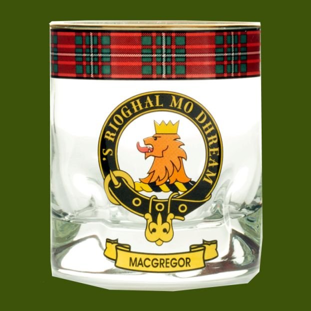 Image 0 of MacGregor Clansman Crest Tartan Tumbler Whisky Glass Set of 4