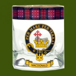 MacDonald Clansman Crest Tartan Tumbler Whisky Glass Set of 2