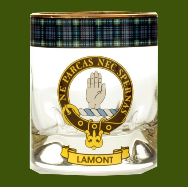 Image 0 of Lamont Clansman Crest Tartan Tumbler Whisky Glass Set of 2