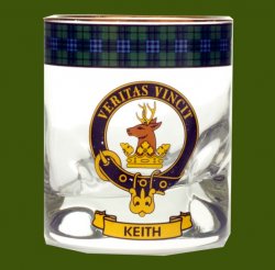 Keith Clansman Crest Tartan Tumbler Whisky Glass Set of 2
