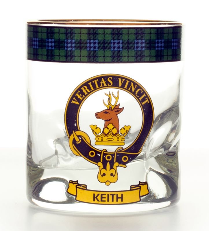 Image 1 of Keith Clansman Crest Tartan Tumbler Whisky Glass Set of 4