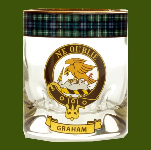 Image 0 of Graham Clansman Crest Tartan Tumbler Whisky Glass Set of 2