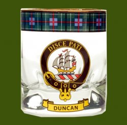 Duncan Clansman Crest Tartan Tumbler Whisky Glass Set of 4