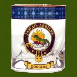 Douglas Clansman Crest Tartan Tumbler Whisky Glass Set of 2