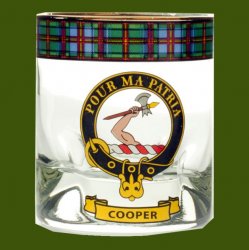 Cooper Clansman Crest Tartan Tumbler Whisky Glass Set of 2