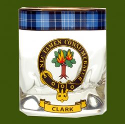 Clark Clansman Crest Tartan Tumbler Whisky Glass Set of 4
