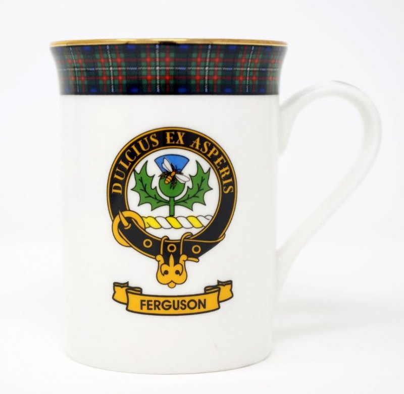 Image 1 of Ferguson Balmoral Crest Tartan Bone China Mug Set of 4