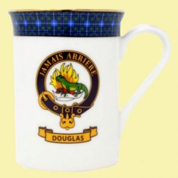 Douglas Balmoral Crest Tartan Bone China Mug Set of 2