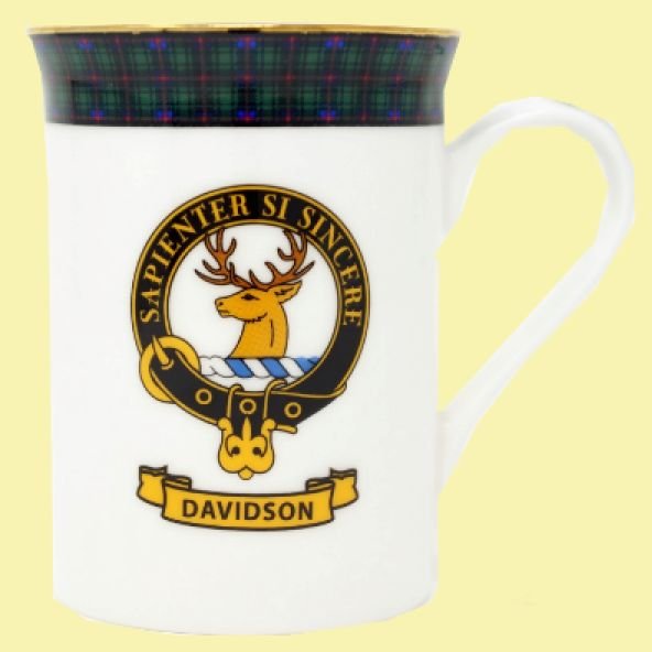 Image 0 of Davidson Balmoral Crest Tartan Bone China Mug Set of 2