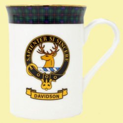 Davidson Balmoral Crest Tartan Bone China Mug Set of 2