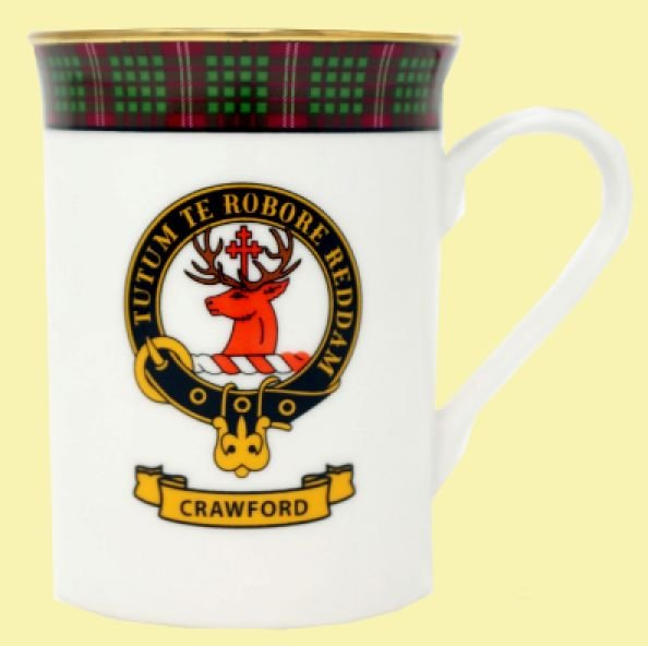 Image 0 of Crawford Balmoral Crest Tartan Bone China Mug Set of 2