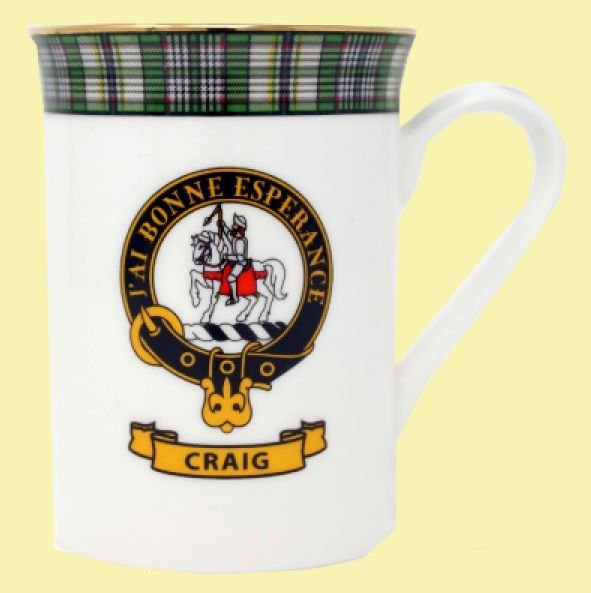 Image 0 of Craig Balmoral Crest Tartan Bone China Mug Set of 2