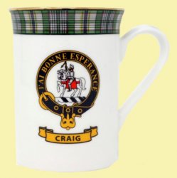 Craig Balmoral Crest Tartan Bone China Mug Set of 2