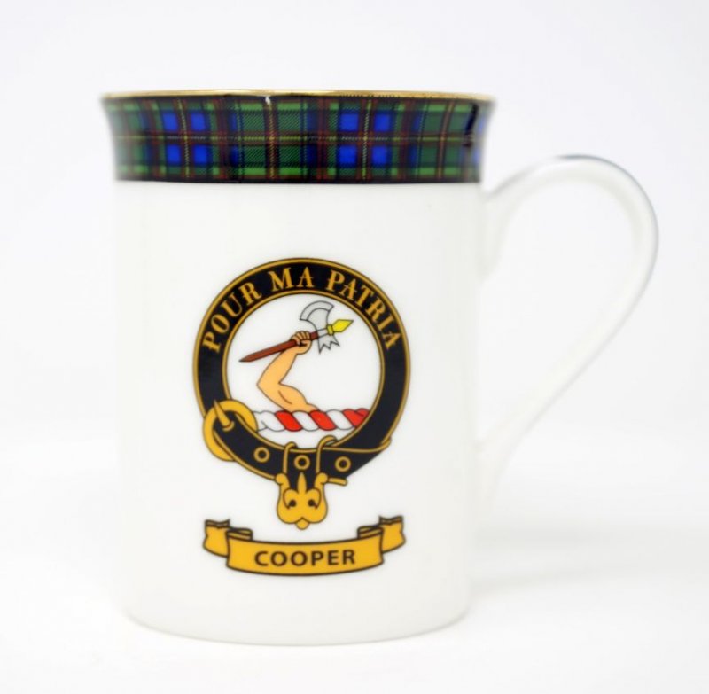 Image 1 of Cooper Balmoral Crest Tartan Bone China Mug Set of 2