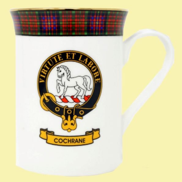 Image 0 of Cochrane Balmoral Crest Tartan Bone China Mug Set of 2