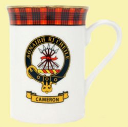 Cameron Balmoral Crest Tartan Bone China Mug Set of 2