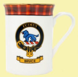 Bruce Balmoral Crest Tartan Bone China Mug Set of 2