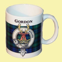 Gordon Tartan Clan Crest Ceramic Mugs Gordon Clan Badge Mugs Set of 4