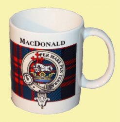 MacDonald Tartan Clan Crest Ceramic Mugs MacDonald Clan Badge Mugs Set of 4