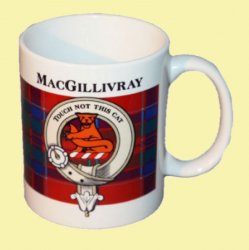 MacGillivray Tartan Clan Crest Ceramic Mugs MacGillivray Clan Badge Mug Set of 4