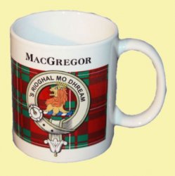 MacGregor Tartan Clan Crest Ceramic Mugs MacGregor Clan Badge Mugs Set of 4