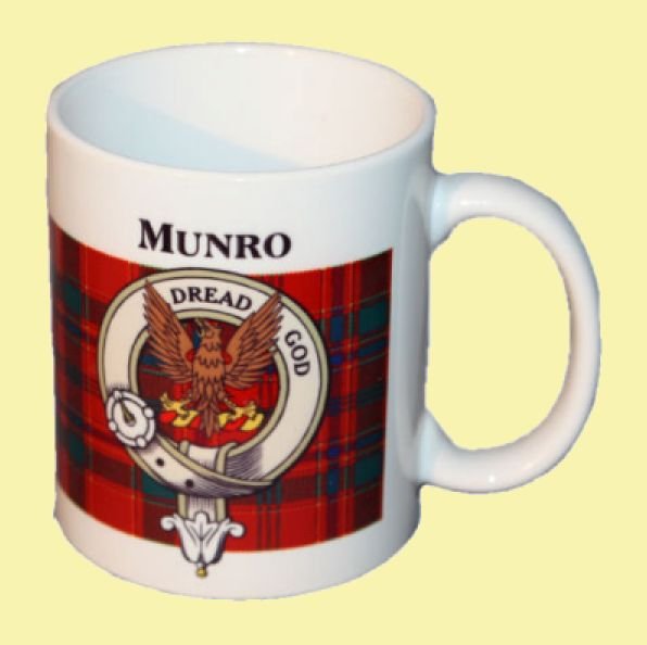 Image 0 of Munro Tartan Clan Crest Ceramic Mugs Munro Clan Badge Mugs Set of 4