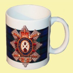 Black Watch Tartan Clan Crest Ceramic Mugs Black Watch Clan Badge Mugs Set of 4