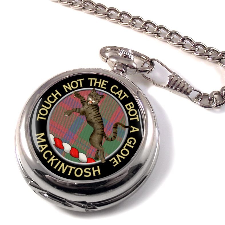 Image 1 of Mackintosh Clan Crest Round Shaped Chrome Plated Pocket Watch