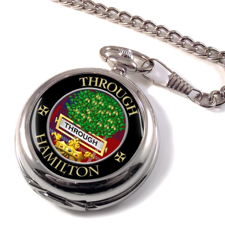 Image 1 of Hamilton Clan Crest Round Shaped Chrome Plated Pocket Watch