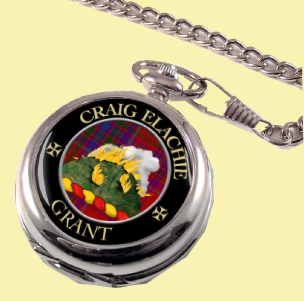 Image 0 of Grant Clan Crest Round Shaped Chrome Plated Pocket Watch